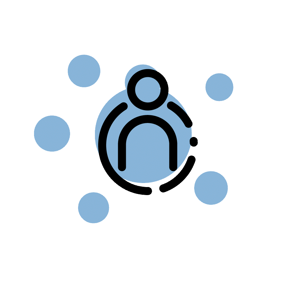 Person im Netzwerk mit Kreisen