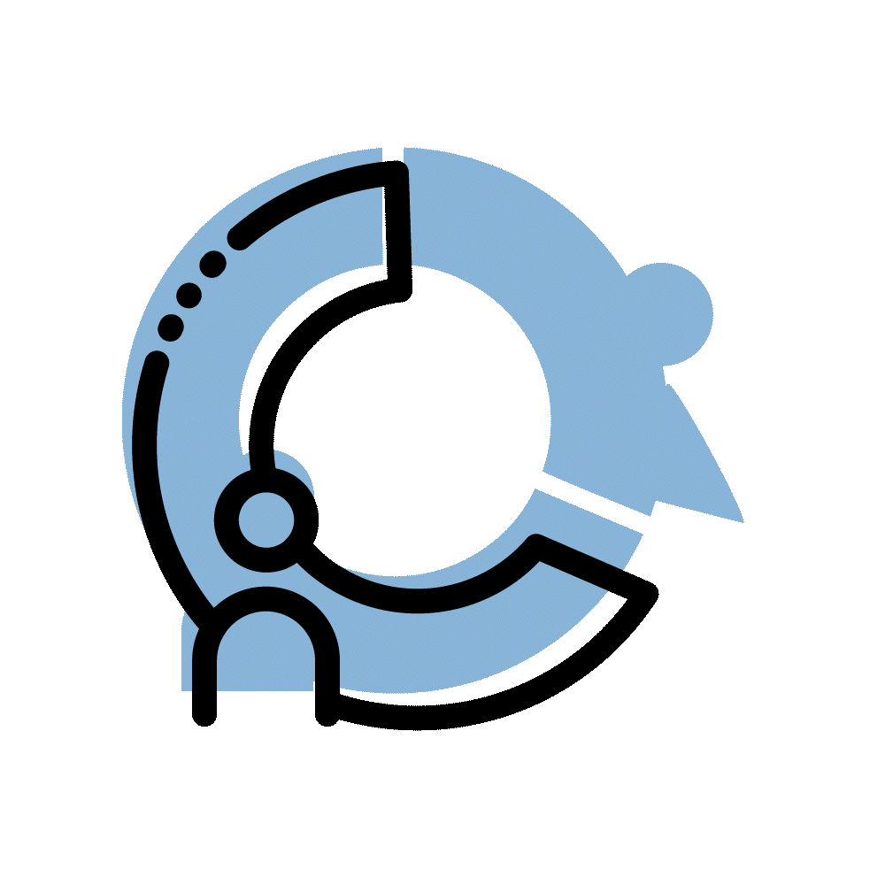 Abstrakte blaue Figur mit Gesicht