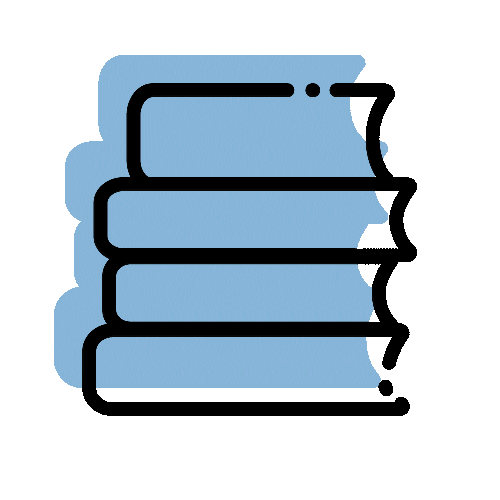 Stapel von blauen Büchern